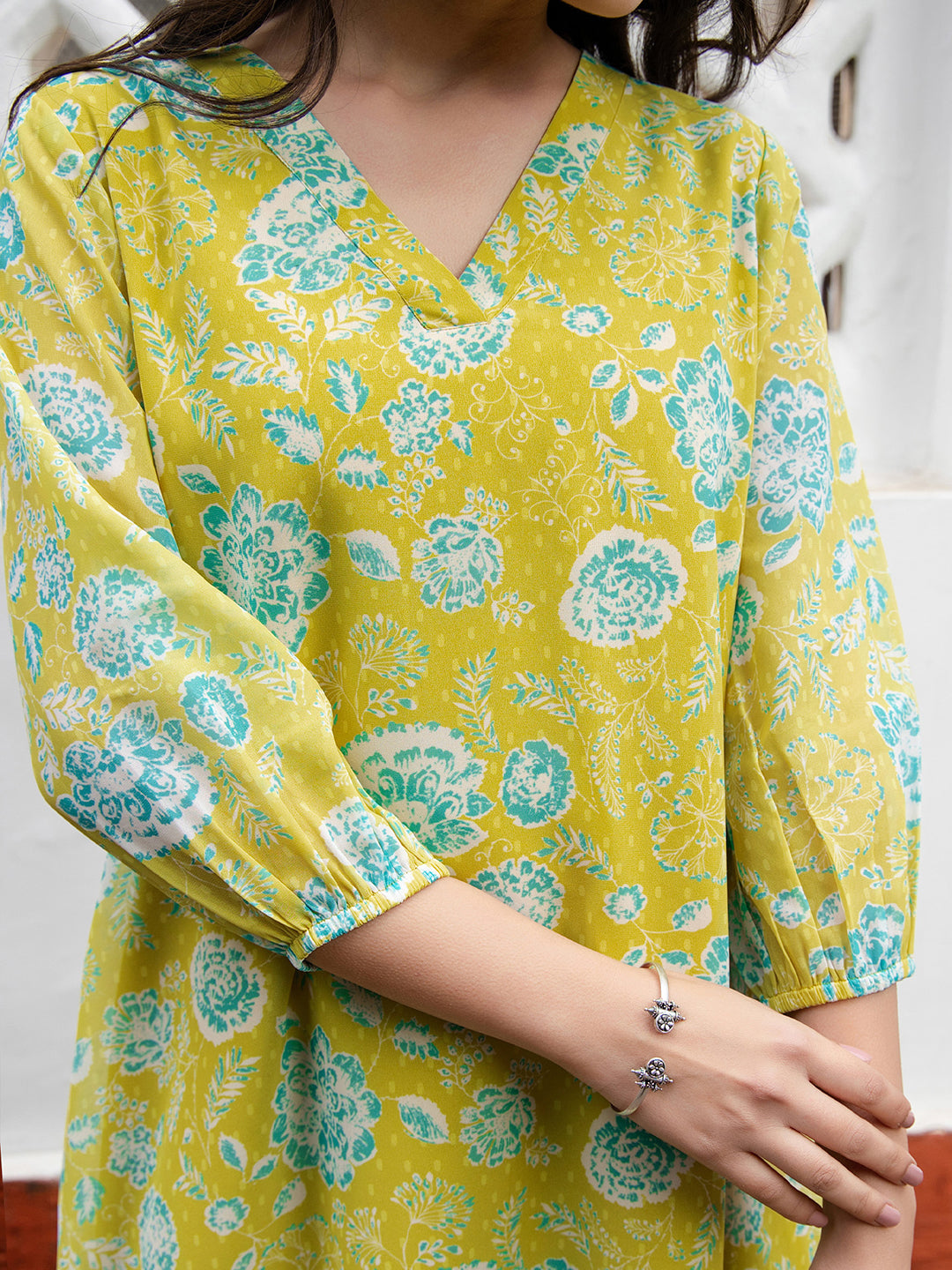 Janasya From Style Master Georgette Floral Regular Tunic | Swadesiicart