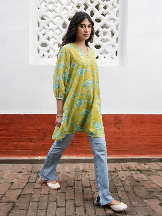 Janasya From Style Master Georgette Floral Regular Tunic | Swadesiicart