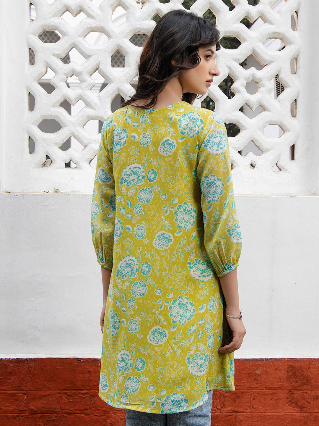 Janasya From Style Master Georgette Floral Regular Tunic | Swadesiicart
