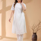 Janasya Light Dobby Cotton Self Design A-Line Kurta Set | Swadesiicart