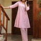 Janasya Light Dobby Cotton Self Design A-Line Top & Bottom Set | Swadesiicart