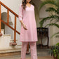 Janasya Light Dobby Cotton Self Design A-Line Top & Bottom Set | Swadesiicart