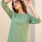 Janasya Dark Cotton Solid A-Line Top & Bottom Set | Swadesiicart