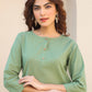 Janasya Dark Cotton Solid A-Line Top & Bottom Set | Swadesiicart