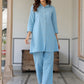 Janasya Light Cotton Solid Straight Top & Bottom Set | Swadesiicart