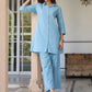 Janasya Light Cotton Solid Straight Top & Bottom Set | Swadesiicart