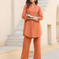 Janasya Dark Cotton Solid A-Line Top & Bottom Set | Swadesiicart