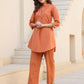Janasya Dark Cotton Solid A-Line Top & Bottom Set | Swadesiicart