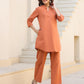 Janasya Dark Cotton Solid A-Line Top & Bottom Set | Swadesiicart