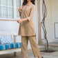 Janasya Dark Cotton Solid A-Line Top & Bottom Set | Swadesiicart