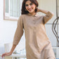 Janasya Dark Cotton Solid A-Line Top & Bottom Set | Swadesiicart