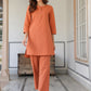 Janasya Dark Cotton Solid A-Line Top & Bottom Set | Swadesiicart