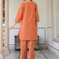 Janasya Dark Cotton Solid A-Line Top & Bottom Set | Swadesiicart