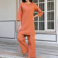 Janasya Dark Cotton Solid A-Line Top & Bottom Set | Swadesiicart