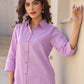 Janasya Light Cotton Solid A-Line Top & Bottom Set | Swadesiicart