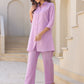 Janasya Light Cotton Solid A-Line Top & Bottom Set | Swadesiicart