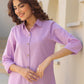 Janasya Light Cotton Solid A-Line Top & Bottom Set | Swadesiicart