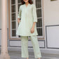 Janasya Light Cotton Solid A-Line Top & Bottom Set | Swadesiicart