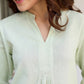 Janasya Light Cotton Solid A-Line Top & Bottom Set | Swadesiicart
