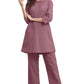 Janasya Light Cotton Solid A-Line Top & Bottom Set | Swadesiicart