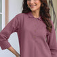 Janasya Light Cotton Solid A-Line Top & Bottom Set | Swadesiicart