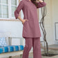 Janasya Light Cotton Solid A-Line Top & Bottom Set | Swadesiicart