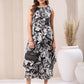 Janasya Dark Rayon Floral A-Line Top & Bottom Set | Swadesiicart