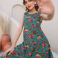 Janasya Dark Rayon Floral A-Line Top & Bottom Set | Swadesiicart