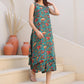 Janasya Dark Rayon Floral A-Line Top & Bottom Set | Swadesiicart