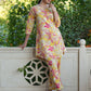 Janasya Bright Cotton Floral Straight Top & Bottom Set | Swadesiicart
