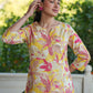 Janasya Bright Cotton Floral Straight Top & Bottom Set | Swadesiicart