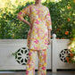 Janasya Bright Cotton Floral Straight Top & Bottom Set | Swadesiicart