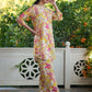 Janasya Bright Cotton Floral Straight Top & Bottom Set | Swadesiicart