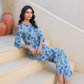 Janasya Bright Cotton Floral Straight Top & Bottom Set | Swadesiicart