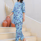 Janasya Bright Cotton Floral Straight Top & Bottom Set | Swadesiicart