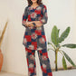 Janasya Dark Cotton Geometric Straight Top & Bottom Set | Swadesiicart
