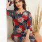 Janasya Dark Cotton Geometric Straight Top & Bottom Set | Swadesiicart