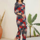 Janasya Dark Cotton Geometric Straight Top & Bottom Set | Swadesiicart
