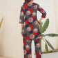 Janasya Dark Cotton Geometric Straight Top & Bottom Set | Swadesiicart