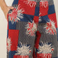 Janasya Dark Cotton Geometric Straight Top & Bottom Set | Swadesiicart