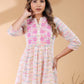 Janasya Light Cotton Abstract A-Line Top & Bottom Set | Swadesiicart