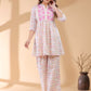 Janasya Light Cotton Abstract A-Line Top & Bottom Set | Swadesiicart