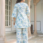 Janasya Light Cotton Yoke Embroidery A-Line Top & Bottom Set | Swadesiicart