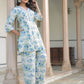 Janasya Light Cotton Yoke Embroidery A-Line Top & Bottom Set | Swadesiicart