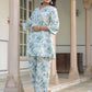 Janasya Light Cotton Yoke Embroidery A-Line Top & Bottom Set | Swadesiicart