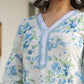 Janasya Light Cotton Yoke Embroidery A-Line Top & Bottom Set | Swadesiicart