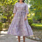Janasya Light Cotton Floral Tiered Dress | Swadesiicart