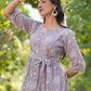 Janasya Light Cotton Floral Tiered Dress | Swadesiicart