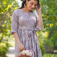 Janasya Light Cotton Floral Tiered Dress | Swadesiicart