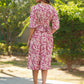 Janasya Light Cotton Floral Gathered Dress | Swadesiicart